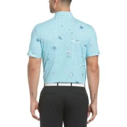Original Penguin -Original Penguin All Over Textured Mini Golf Print Polo Shirt Original Penguin 2