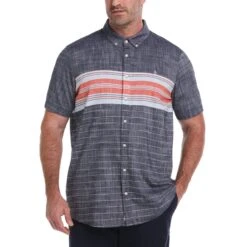 Original Penguin Big & Tall Engineered Chest Stripe Shirt