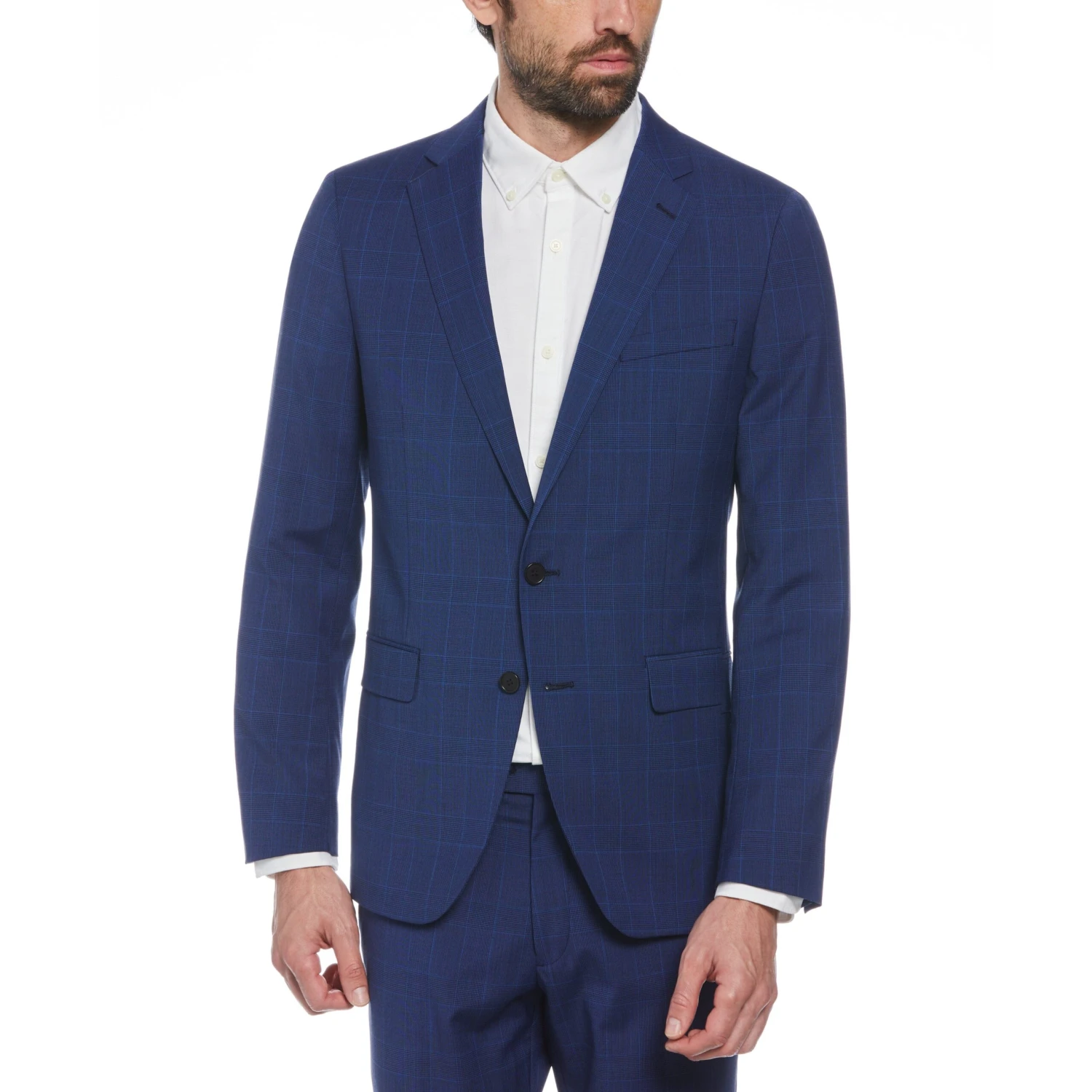 Original Penguin Blue Glen Plaid Wool Blend Two-Piece Suit 4 Original Penguin Blue Glen Plaid Wool Blend Two-Piece Suit - Image 2