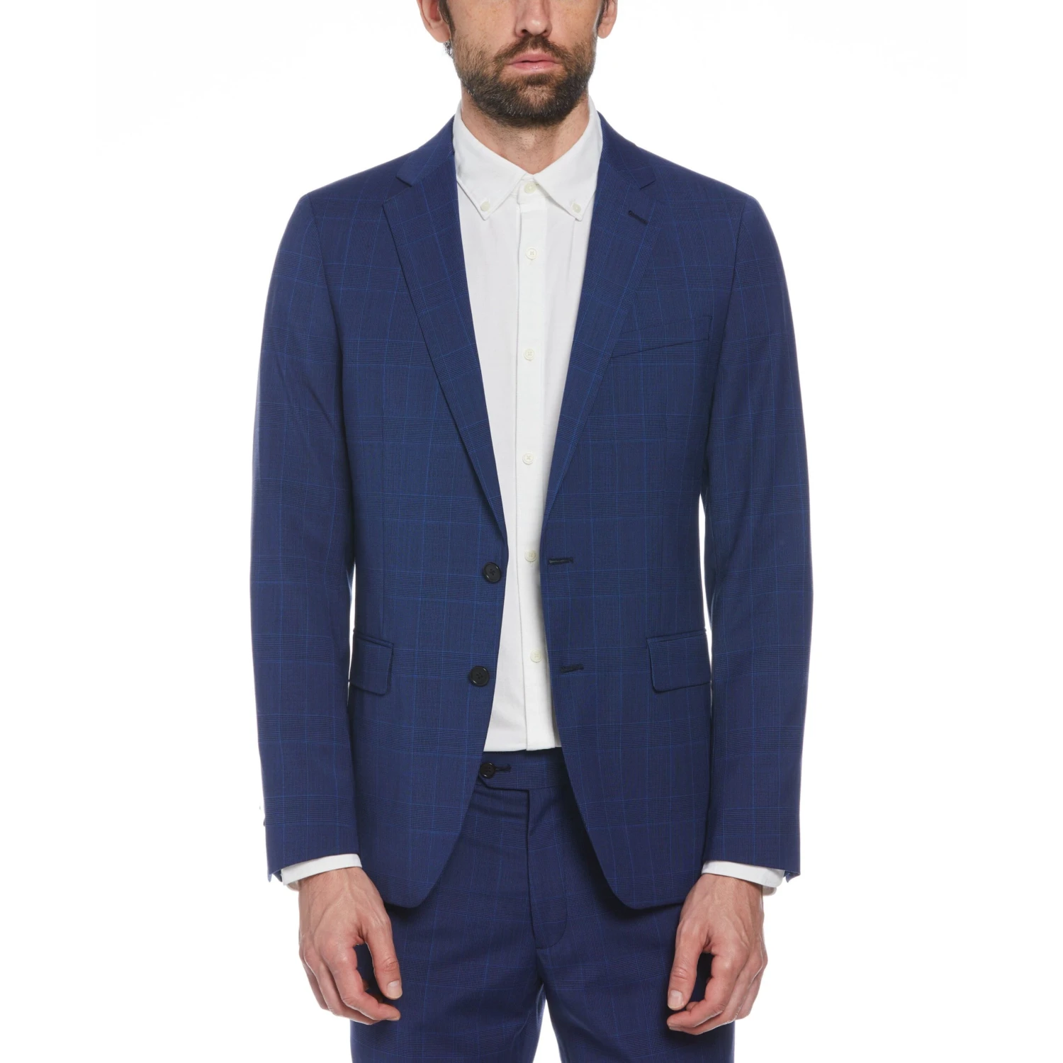 Original Penguin Blue Glen Plaid Wool Blend Two-Piece Suit 6 Original Penguin Blue Glen Plaid Wool Blend Two-Piece Suit - Image 4