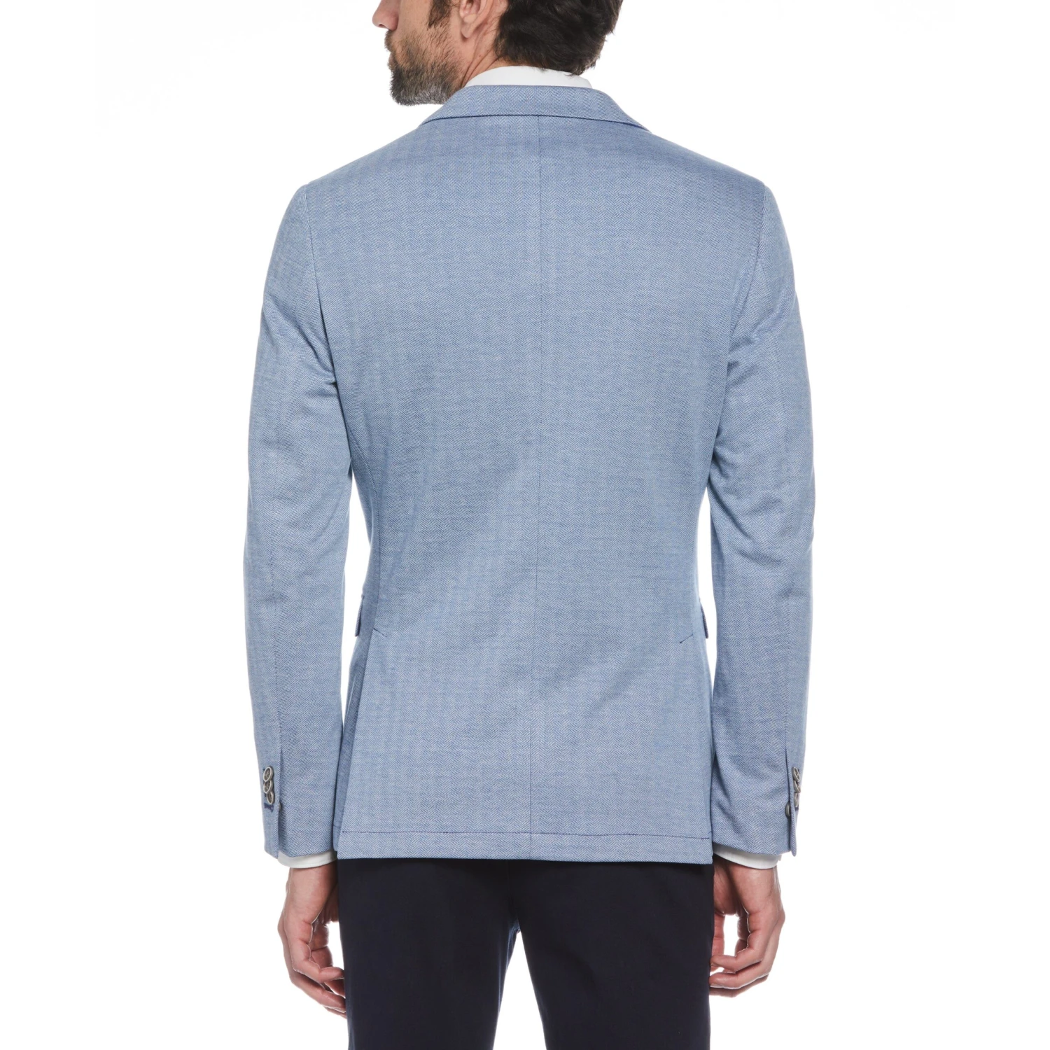 Original Penguin Blue Herringbone Knit Blazer 4 Original Penguin Blue Herringbone Knit Blazer - Image 2
