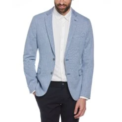 Original Penguin Blue Herringbone Knit Blazer 8 Original Penguin Blue Herringbone Knit Blazer -Original Penguin Blue Herringbone Knit Blazer Original Penguin 3