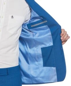 Original Penguin Blue Textured Wool Blend Two Piece Suit -Original Penguin Blue Textured Wool Blend Two Piece Suit Original Penguin 6