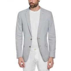 Original Penguin Green Plaid Linen Blend Chambray Jacket -Original Penguin Green Plaid Linen Blend Chambray Jacket Original Penguin 3