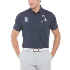 Original Penguin Mixed Media Polar Pete Print Golf Polo Shirt
