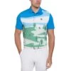 Original Penguin "Pete On The Course" Novelty Print Golf Polo 2 Original Penguin "Pete On The Course" Novelty Print Golf Polo -Original Penguin Pete On The Course Novelty Print Golf Polo Mediterranian Blue Original Penguin