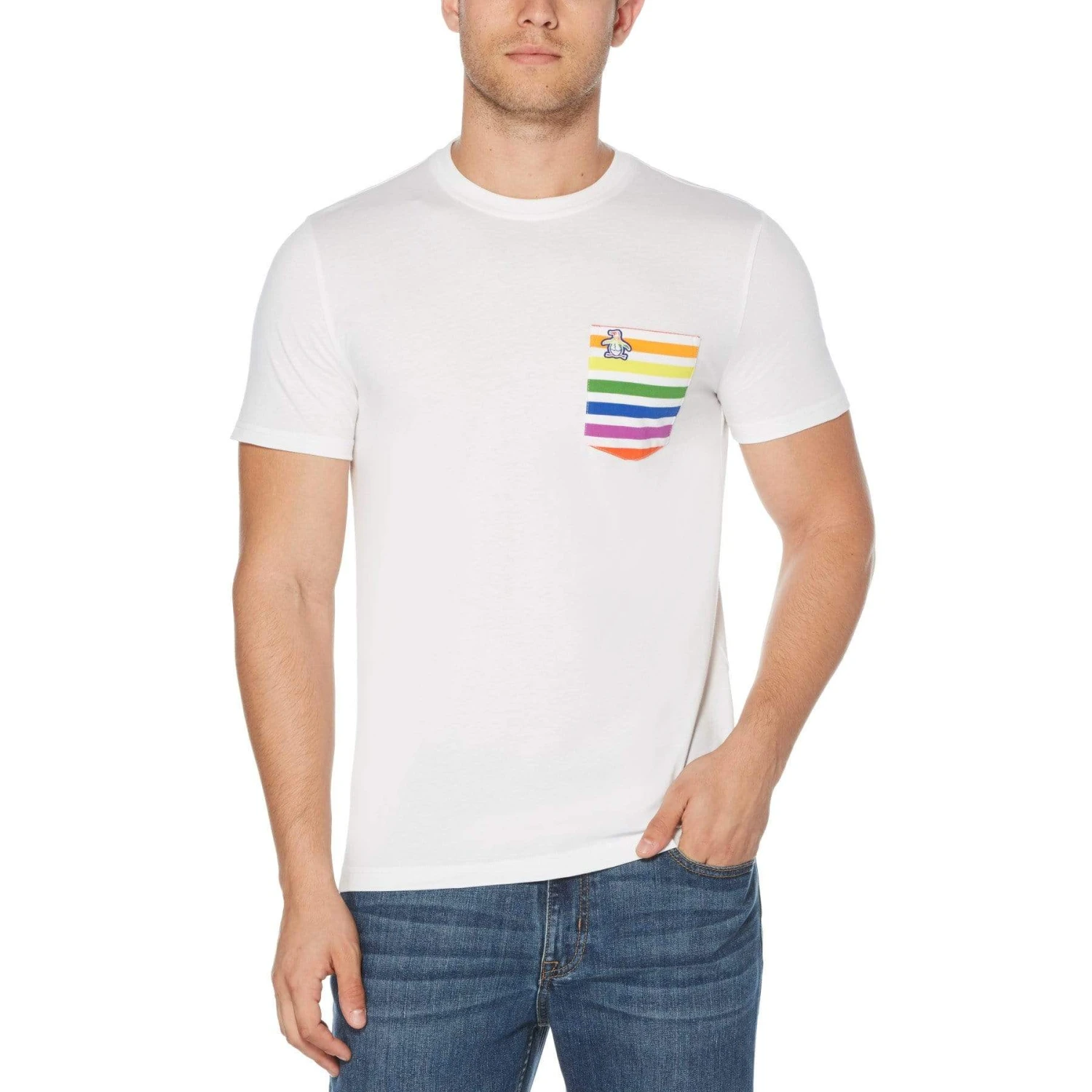 Original Penguin Pride Rainbow Stripe Pocket T-Shirt 3 Original Penguin Pride Rainbow Stripe Pocket T-Shirt