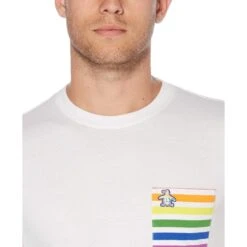 Original Penguin Pride Rainbow Stripe Pocket T-Shirt 7 Original Penguin Pride Rainbow Stripe Pocket T-Shirt -Original Penguin Pride Rainbow Stripe Pocket T Shirt Original Penguin 3