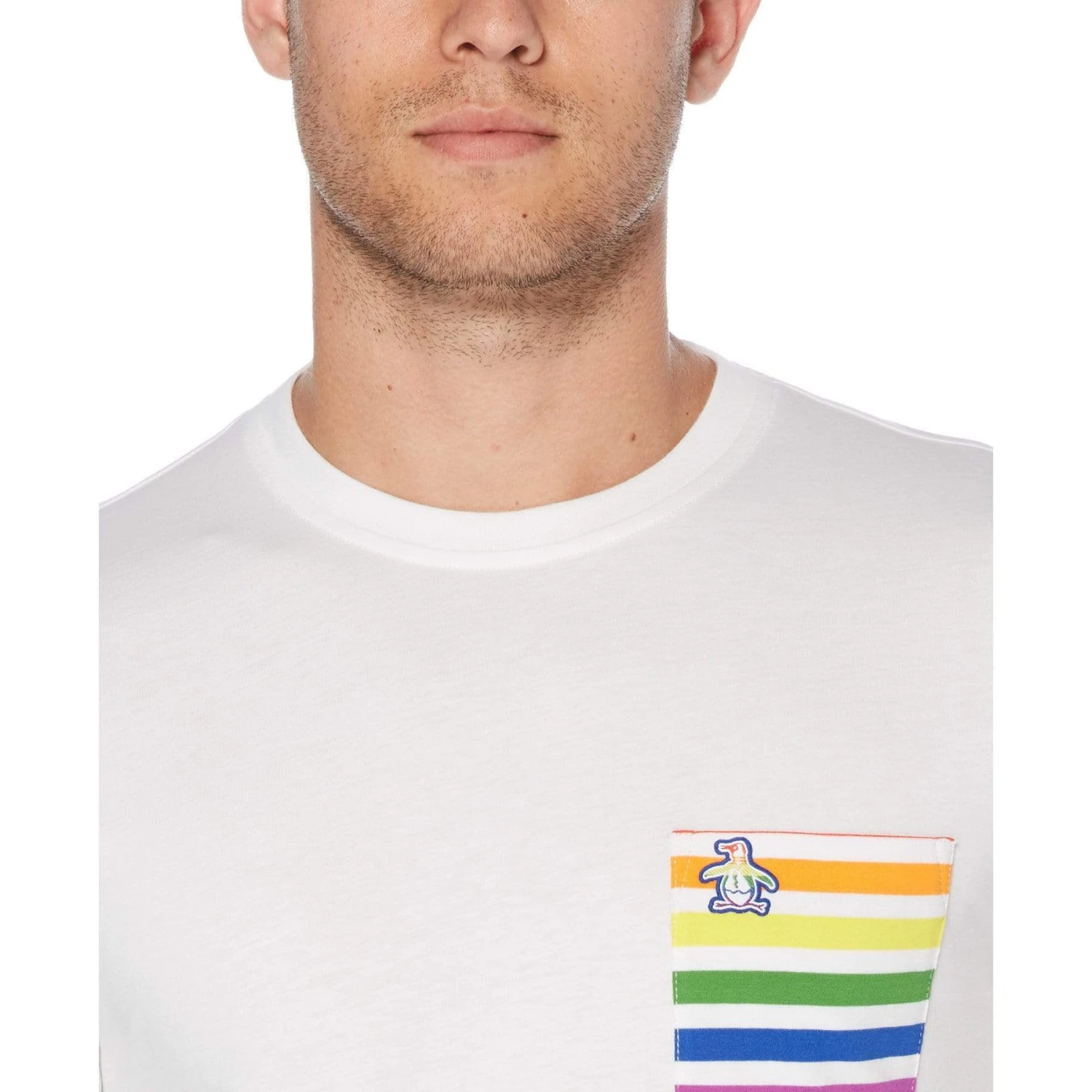 Original Penguin Pride Rainbow Stripe Pocket T-Shirt 5 Original Penguin Pride Rainbow Stripe Pocket T-Shirt - Image 3