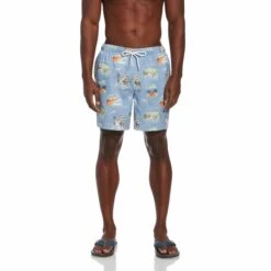 Original Penguin Vacay Print Swim Short -Original Penguin Vacay Print Swim Short Faded Denim Original Penguin 2